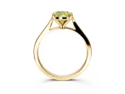 Solitaire Engagement Ring Setting for Fancy Yellow Cushion Cut Center with Tapered Shoulders and Prong Head in Yellow Gold