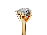 Solitaire Engagement Ring Setting for Heart-Shaped Center with Knife Ridge Band and Claw Prong Head in Yellow Gold