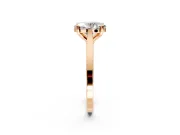 Solitaire Engagement Ring Setting for Oval Center with Tapered Shoulders and Prong Head in Rose Gold