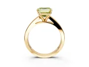Solitaire Engagement Ring Setting for Fancy Yellow Asscher Cut Center with Princess Cut Channel Band and Prong Head in Yellow Gold