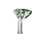 Solitaire Engagement Ring Setting for Fancy Green Pear-Shaped Center with Knife Ridge Band and Claw Prong Head in Sterling Silver