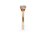 Solitaire Engagement Ring Setting for Cushion Cut Center with Knife Ridge Band and Claw Prong Head in Rose Gold