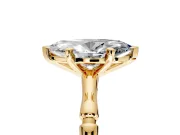 Solitaire Engagement Ring Setting for Marquise Center with Bamboo Band and Prong Head in Yellow Gold