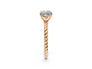 Solitaire Engagement Ring Setting for Cushion Cut Center with Plain Twisted Rope Band and Prong Head in Rose Gold