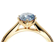 Solitaire Engagement Ring Setting for Fancy Blue Marquise Center with Narrow Cathedral Band and Prong Head in Yellow Gold