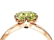 Solitaire Engagement Ring Setting for Fancy Yellow Cushion Cut Center with Plain Split Shank and Prong Head in Rose Gold