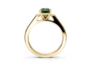 Solitaire Engagement Ring Setting for Fancy Green Emerald Cut Center with Channel Accents and Prong Head in Yellow Gold