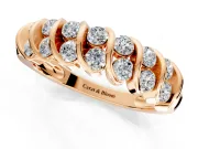 Round Cut Lab-Grown Diamond Multi-Row Channel-Set Wedding Band in Rose Gold