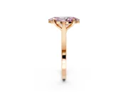 Solitaire Engagement Ring Setting for Fancy Pink Marquise Center with Tapered Shoulders and Prong Head in Rose Gold