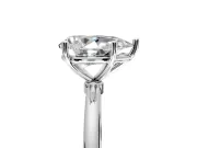 Solitaire Engagement Ring Setting for Pear-Shaped Center with Straight Thin Band and Prong Head in Platinum