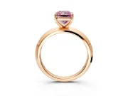 Solitaire Engagement Ring Setting for Fancy Pink Radiant Cut Center with Wide Knife Ridge Band and Prong Head in Rose Gold