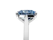 Solitaire Engagement Ring Setting for Fancy Blue Radiant Cut Center with Tapered Shoulders and Prong Head in Platinum