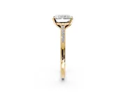 Solitaire Engagement Ring Setting for Radiant Cut Center with Channel Accents and Prong Head in Yellow Gold