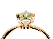 Minimalist Solitaire Engagement Ring Setting for Fancy Yellow Pear-Shaped Center with Thin Band and Prong Head in Rose Gold