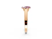 Solitaire Engagement Ring Setting for Fancy Pink Oval Center with Tapered Split Shoulders and Prong Head in Rose Gold