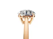 Solitaire Engagement Ring Setting for Round Cut Center with Open Cathedral Shoulders and Prong Head in Rose Gold
