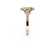 Solitaire Engagement Ring Setting for Fancy Yellow Marquise Center with Crossover Accents and Prong Head in Rose Gold