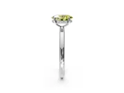 Hidden Halo Engagement Ring Setting for Fancy Yellow Oval Center with Thin Rounded Band and Prong Head in Platinum