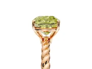 Solitaire Engagement Ring Setting for Fancy Yellow Cushion Cut Center with Plain Twisted Rope Band and Prong Head in Rose Gold