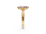 Solitaire Engagement Ring Setting for Fancy Pink Marquise Center with Reverse Tapered Band and Prong Head in Yellow Gold