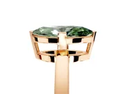 Solitaire Engagement Ring Setting for Fancy Green Marquise Center with Plain Band and Flat Tab Prong Head in Rose Gold