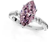 Rope Engagement Ring Setting for Fancy Pink Marquise Center with Accent Shoulders and Prong Head in Sterling Silver