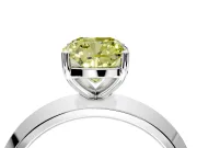 Solitaire Engagement Ring Setting for Fancy Yellow Cushion Cut Center with Wide Knife Ridge Band and Prong Head in Sterling Silver