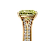 Solitaire Engagement Ring Setting for Fancy Yellow Radiant Cut Center with Pave Rail Split Shank and Prong Head in Yellow Gold