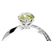 Side Accent Engagement Ring Setting for Fancy Yellow Marquise Center with Accent Shoulders and Prong Head in Platinum