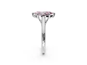 Solitaire Engagement Ring Setting for Fancy Pink Marquise Center with Cathedral Band and Prong Head in Sterling Silver