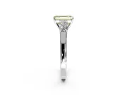 5 Stone Engagement Ring Setting for Fancy Yellow Emerald Cut Center with Equal Close-Set Accents and Prong Head in Sterling Silver
