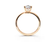Minimalist Solitaire Engagement Ring Setting for Pear-Shaped Center with Thin Band and Prong Head in Rose Gold