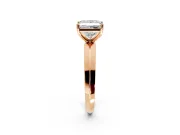 Solitaire Engagement Ring Setting for Princess Cut Center with Wide Knife Ridge Band and Prong Head in Rose Gold