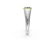 Tension Engagement Ring Setting for Fancy Yellow Round Cut Center with Wide Tapered Band and Tension Head in Platinum