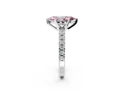 Solitaire Engagement Ring Setting for Fancy Pink Marquise Center with Large Accents and Prong Head in Platinum