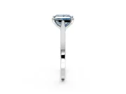 Solitaire Engagement Ring Setting for Fancy Blue Princess Cut Center with Tapered Shoulders and Prong Head in Sterling Silver