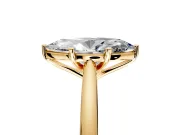Solitaire Engagement Ring Setting for Marquise Center with Narrow Cathedral Band and Prong Head in Yellow Gold