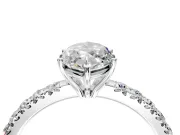 Solitaire Engagement Ring Setting for Marquise Center with Large Accent Band and Prong Head in Sterling Silver