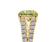 Solitaire Engagement Ring Setting for Fancy Yellow Radiant Cut Center with Pave Split Shank and Prong Head in Yellow Gold