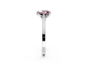 Solitaire Engagement Ring Setting for Fancy Pink Heart-Shaped Center with Tapered Shoulders and Prong Head in Platinum