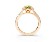 Floral Engagement Ring Setting for Fancy Yellow Radiant Cut Center with Pave Band and Floral Prong Head in Rose Gold