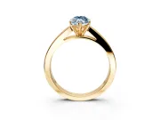 Solitaire Engagement Ring Setting for Fancy Blue Marquise Center with Princess Cut Channel Band and Prong Head in Yellow Gold