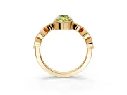 Vintage Station Engagement Ring Setting for Fancy Yellow Marquise Center with Accents and Prong Head in Yellow Gold