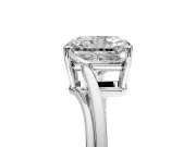 Solitaire Engagement Ring Setting for Radiant Cut Center with Plain Bypass Twist Band and Prong Head in Platinum