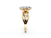 Solitaire Engagement Ring Setting for Marquise Center with Criss-Cross Accent Band and Prong Head in Yellow Gold