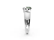 Tension Engagement Ring Setting for Fancy Green Heart-Shaped Center with Wide Flat Band and Tension Head in Platinum