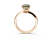 Solitaire Engagement Ring Setting for Fancy Green Princess Cut Center with Plain Band and Tulip Prong Head in Rose Gold