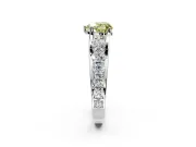Solitaire Engagement Ring Setting for Fancy Yellow Heart-Shaped Center with Graduated Shared Prongs and Prong Head in Platinum
