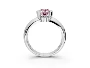 Tension Engagement Ring Setting for Fancy Pink Oval Center with Wide Flat Band and Tension Head in Platinum