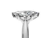 Solitaire Engagement Ring Setting for Marquise Center with Reverse Tapered Band and Prong Head in White Gold